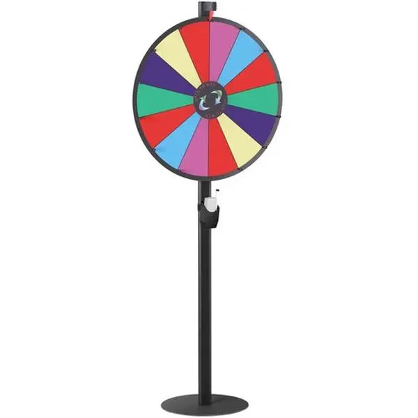 Segawe 24-Inch Prize Wheel - Dual Adjustable Tabletop & Floor Stand, 14-Slot Spinner for Family Fun & Party Table Use, Family Fun Game, Party Table Game