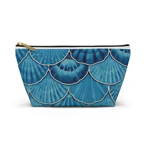 Ocean-Inspired Accessory Pouch, Cute Makeup Bag, Seashell Travel Organizer, Beach Lovers Gift, Nautical Cosmetic Case, Perfect for Summer