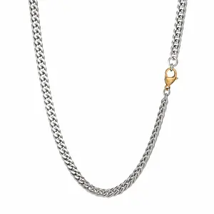 2 Cut Double Chain Necklace, 6.5mm