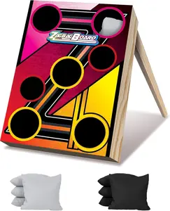 Family Bean Bag Toss Game Set, Real Wood Construction, Indoor and Outdoor Play, 8 Bean Bags Included, All Ages, 2+ Players, Perfect for Camping, Tailgating, and Family Game Night