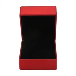 Rings Display Box Storage Soft Velvet Tray Case Holder Stand Display Storage Box Show Jewelry Organiser LED Light Ring Box Red