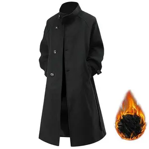 Autumn–Winter Longline Warm Coat – Thickened Cotton-Padded, Unisex Long Overcoat for Cold Days