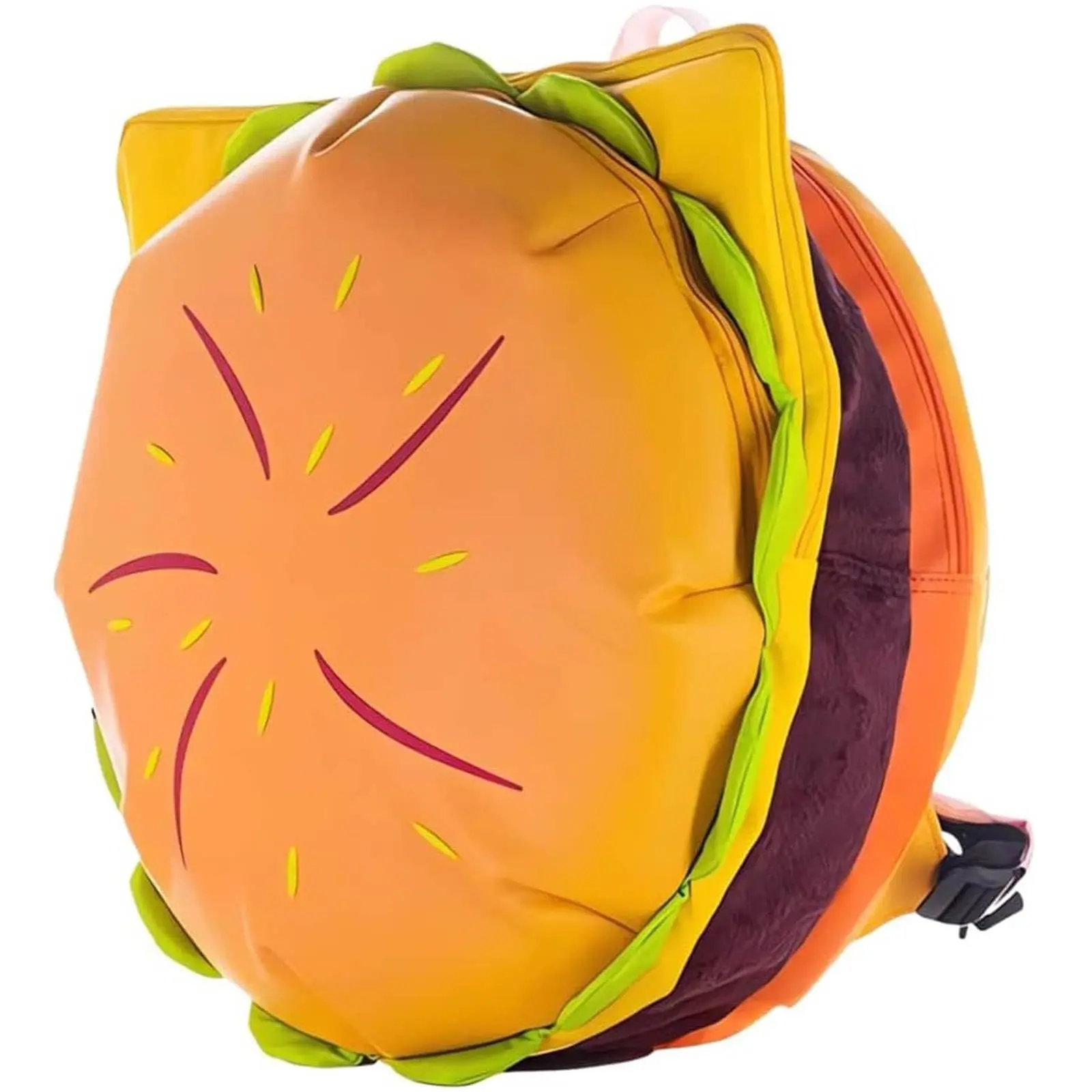 Cartoon Cheeseburger Backpack Multi-Compartment Cute Large Capacity Funny Plush Hamburger Burger Backpack Daypack for Kid Adult