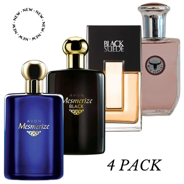Mesmerize Blue, Mesmerize Black, Black Suede & Wild Country Pefume. Set of 4 Perfumes Mesmerize Blue, Mesmerize Black, Black Suede & Wild Country Pefume. Set of 4 Perfumes