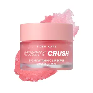 I DEW CARE Cushy Crush Korean Sugar & Vitamin C Lip Scrub - Gentle Exfoliant for Dry, Chapped Lips, Vegan, Cruelty-Free, Hydrating Glossy Moisturizer, 1.05 oz Skincare Treatment