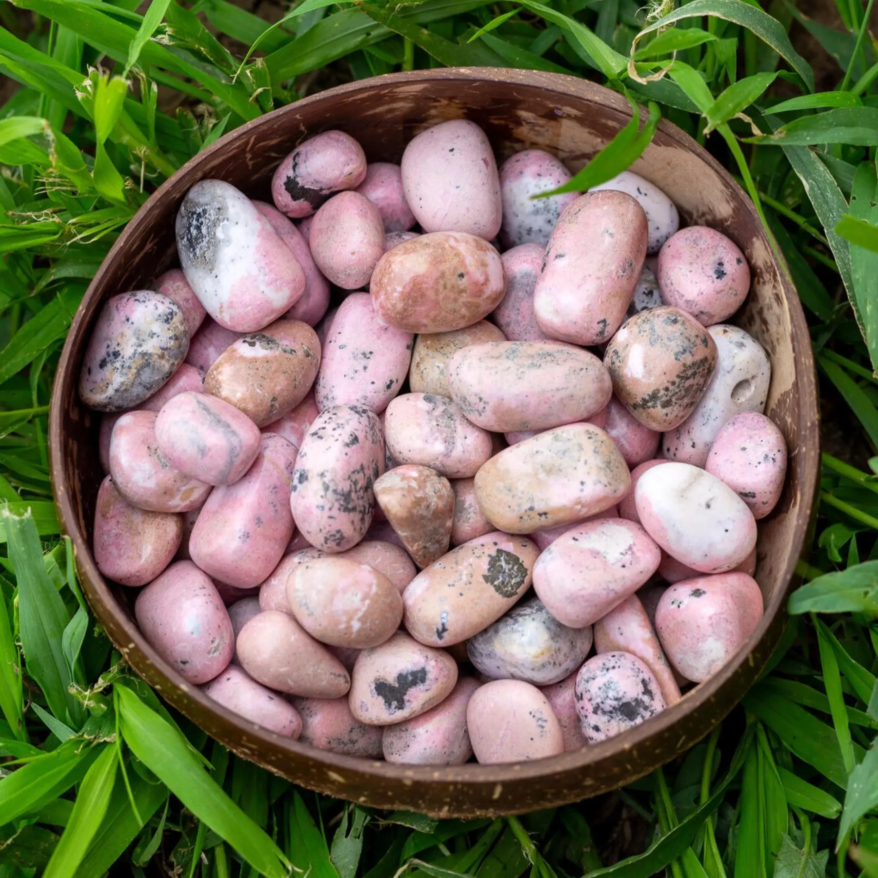 Down To Earth Pink Healing Crystal Rhodonite Tumbled