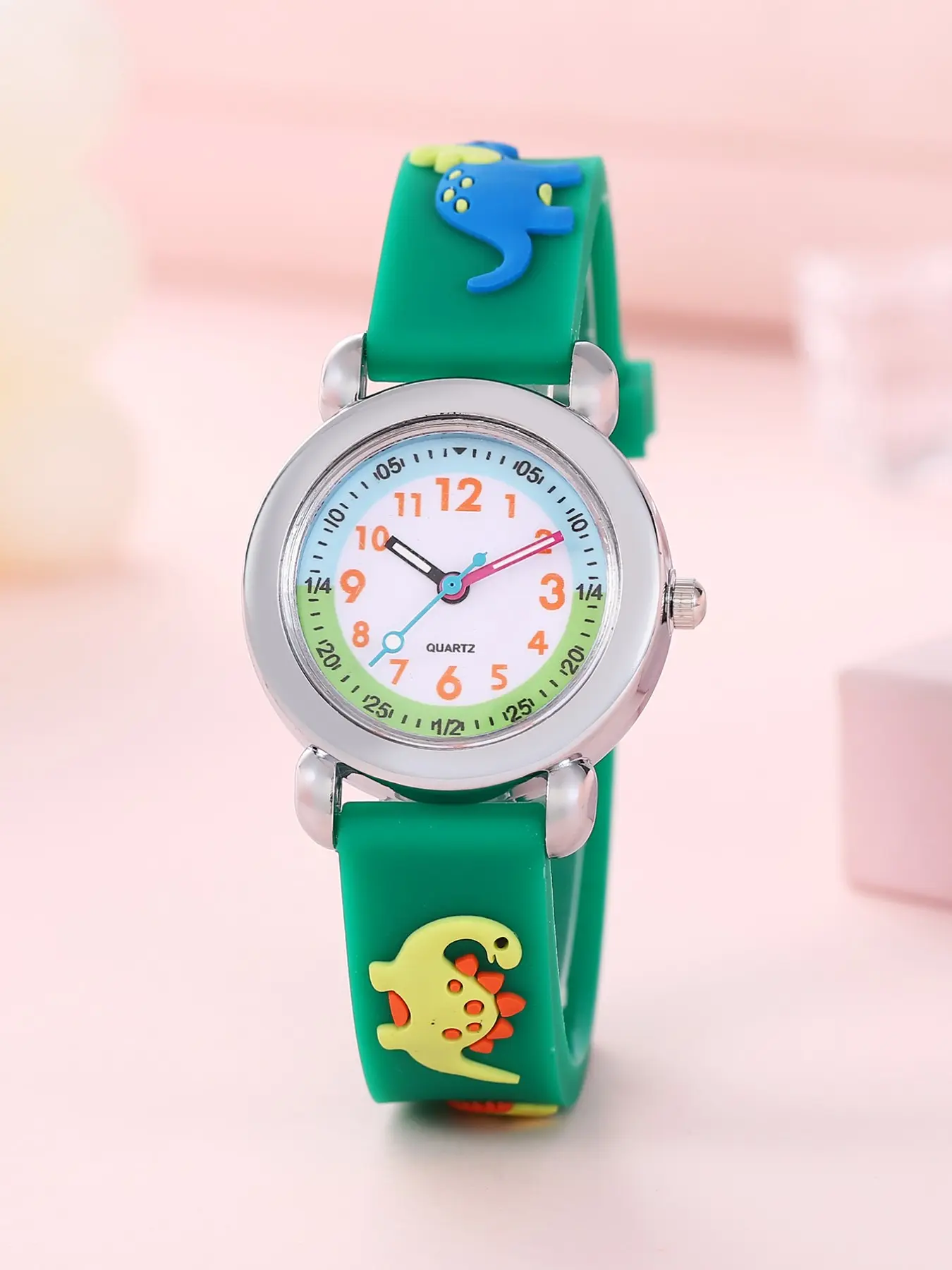 3D Cartoon Dinosaur Pattern Resin Strap Watch, Analog Quartz Wristwatch for Boys and Girls, All Seasons School Use, Kid Watch, Child Watch