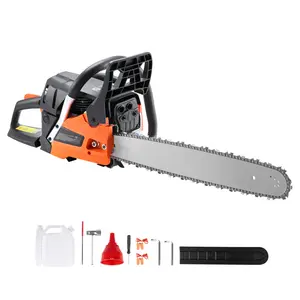 58CC gas chain saw, 20-inch chain saw, gas-powered cutting engine, 2-stroke engine, handheld gasoline chain saw, used for logging and tree trimming