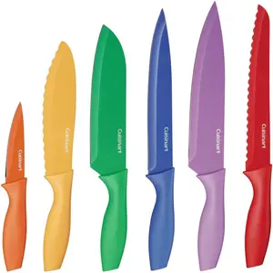 multicoloured rustproof kitchen knives, 12-Piece Kitchen Knife Set, Multicolor Advantage Cutlery, C55-01-12PCKS Block Knife Block Stainless Steel