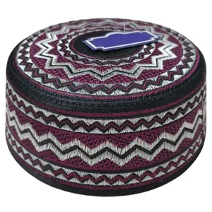 Embroidery Men’s Prayer Hat Saudi Arabia Islamic Hat Round Caps Headwear