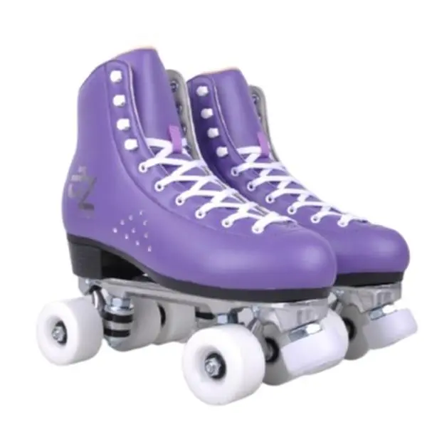 J. Zanti Purple Quad Roller Skates for Him & Her - Indoor & Outdoor Use, White Wheels, Comfortable Fit, Perfect Gift for Skaters