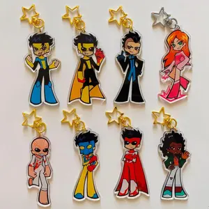 8 ops PASWG x INVINCIBLE Acrylic Keychains, Trendy Design Bag Charm Gift for Fans