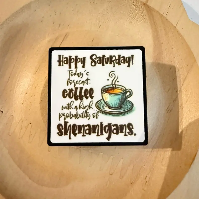 Coffee and Shenanigans 2D Silicone Focal (1 pc), Diy Beads