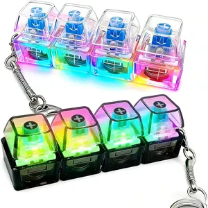 Fidget Toys, LED Keyboard Keychain, Fingertip Clicker, Stress Relief Keychain, Stress Relief Gadgets, Fun Pendant for Boys Girls, Fidget for Anxiety, Anxiety Fidgets