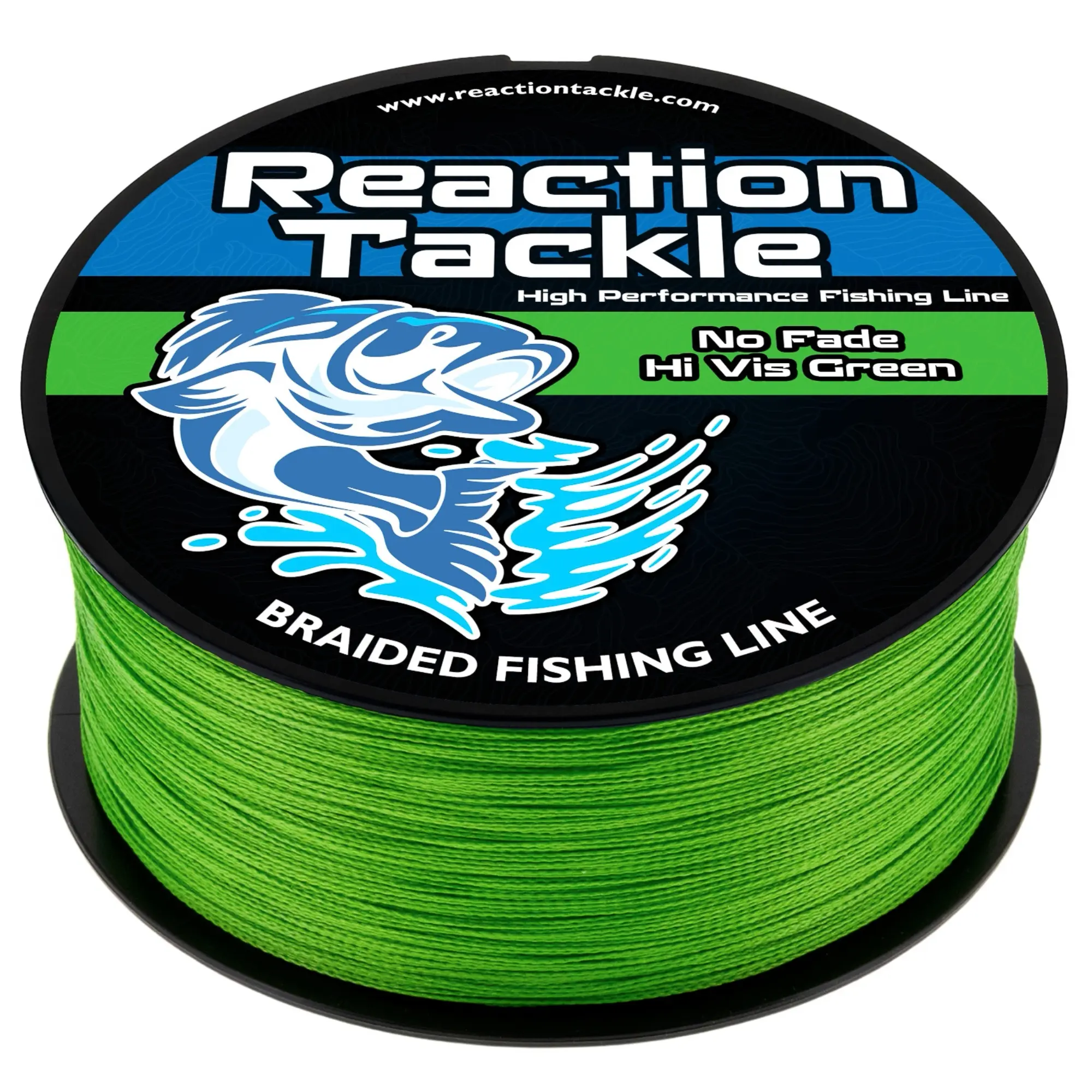 Reaction Tackle Braided Fishing Line - Fishing Equipment with No Fade, High Visibility Green, Small Diameter, Accuracy, Suitable for All Casting Types, Fresh/Saltwater Use