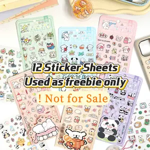 [Not for sale,gift-4]2 series with 12 sticker sheets, over 300 pcs of stickers, DIY stickers, cute cartoon stickers, phone case sticker