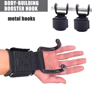 Pull-Up Assist Hook with Metal Straps, Heavy-Duty Iron Weightlifting Hook, Dumbbell & Bar Deadlift Aid, Black - Strength Training Accessory for Powerlifting, Gym Workouts, and Strength Training Systems, Gym Accessories