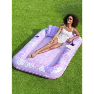 Inflatable Tanning Pool Lounger 70" X 46"  | Water Inflatable Float Bed | Blow up Pool Raft Lounge Floatie
