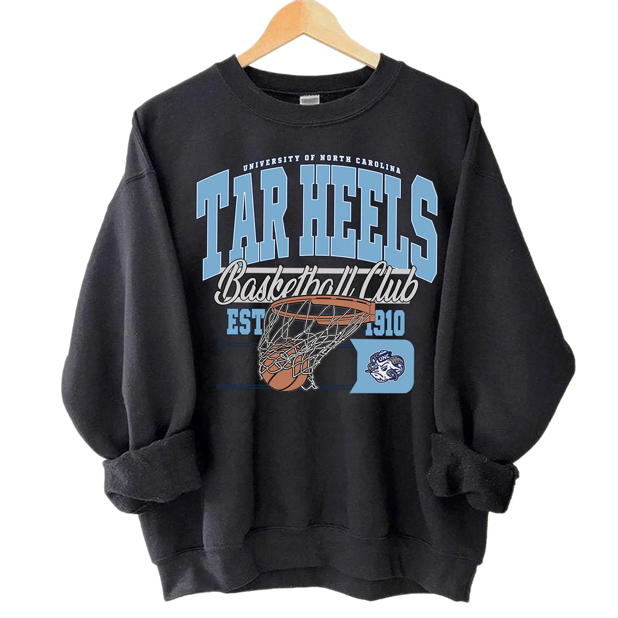 Vintage North Carolina Team Sweatshirt, Graphic University Team Sweatshirt, Gift For Fans