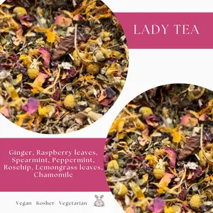 Lady Tea ~ Hormone balance - Herbal Tea Blend - Ginger Raspberry leaves Peppermint