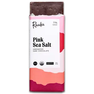 Raaka Pink Sea Salt 71% Cacao Organic Dark Chocolate with Peruvian Pink Salt from Zorzal Cacao Dominican Republic