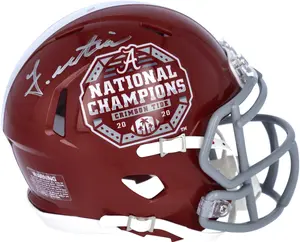 John Metchie Alabama Crimson Tide Autographed Riddell College Football Playoffs 2020 National Champions Logo Speed Mini Helmet - Fanatics Authentic Certified