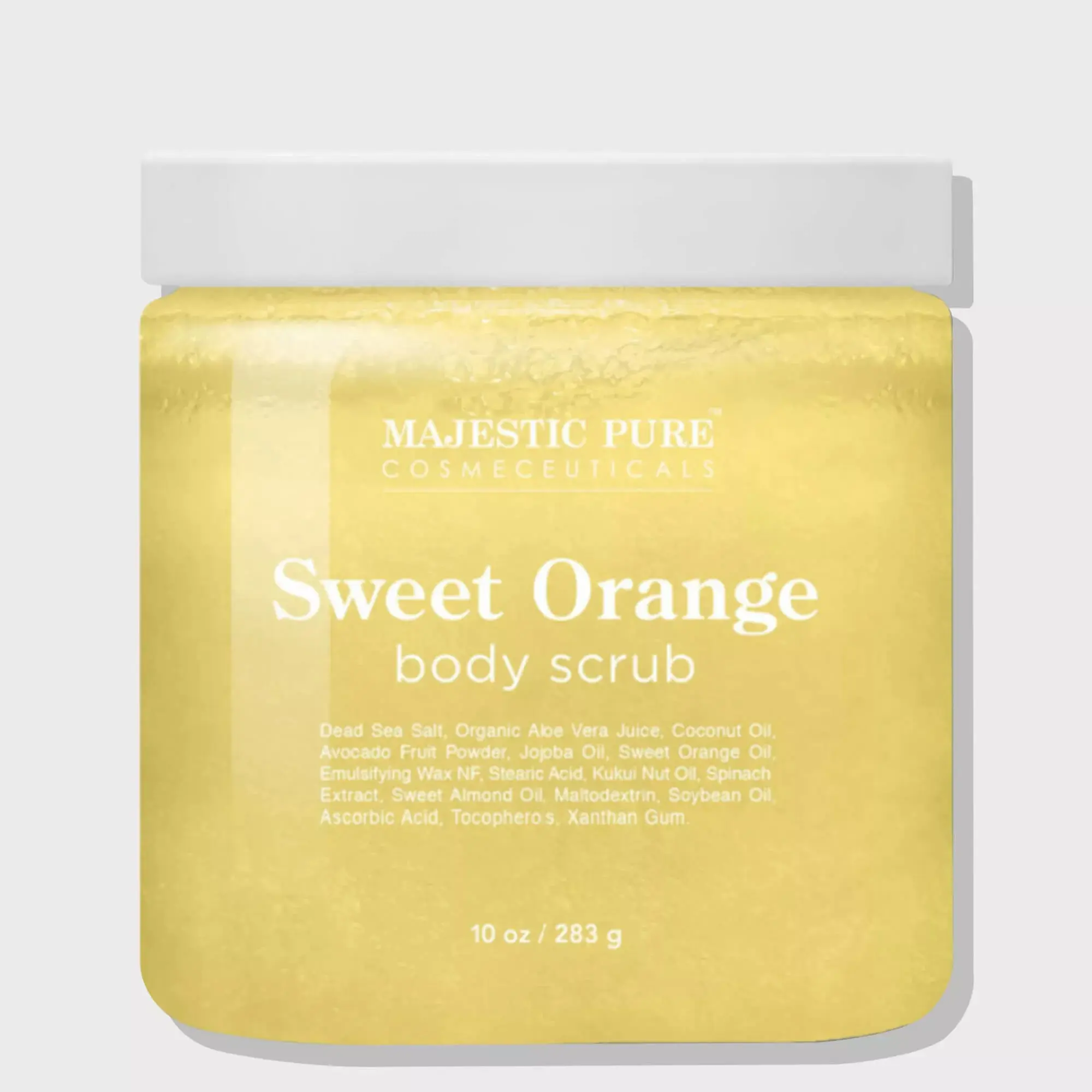 Body Scrub for Smooth Skin, Moisturizing Cleanser with Sweet Orange, Coconut, and Natural Oils, 10 oz Body Care, Polish, Organic