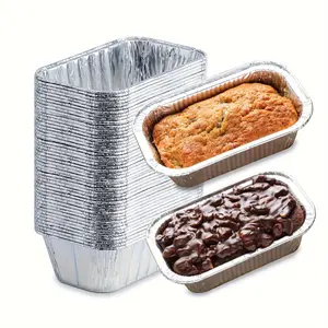 50 Packs, 6x3.5x2 Mini Loaf Pans-1LB Small Bread Aluminum Foil Pans-For Baking Homemade Bread And Cake, Heating And Storing Food