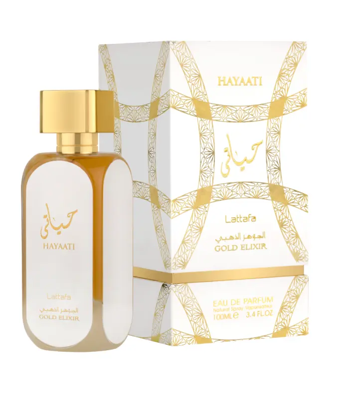 Lattafa HAYAATI GOLD ELIXIR Unisex Floral-Spicy Fragrance, 3.4oz(100ml) - Grapefruit Top Notes, Long-Lasting Scent