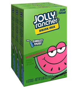 Lot of 3- (6-ct.) Boxes JOLLY RANCHER Watermelon Singles to Go! Sugar Free Drink Mix.