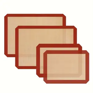 Multi-size Silicone Baking Mat 4-Pack, Non-Stick Heat Resistant, Dishwasher Safe, Oven Safe, Baking Tool For Cookies Macarons Bread Pastry