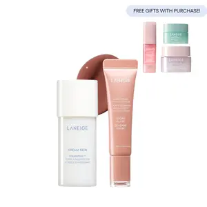 Laneige Hydrate & Glaze Bundle, Glaze Craze, Cream Skin Toner & Moisturizer Mini (50ml) Korean Tinted