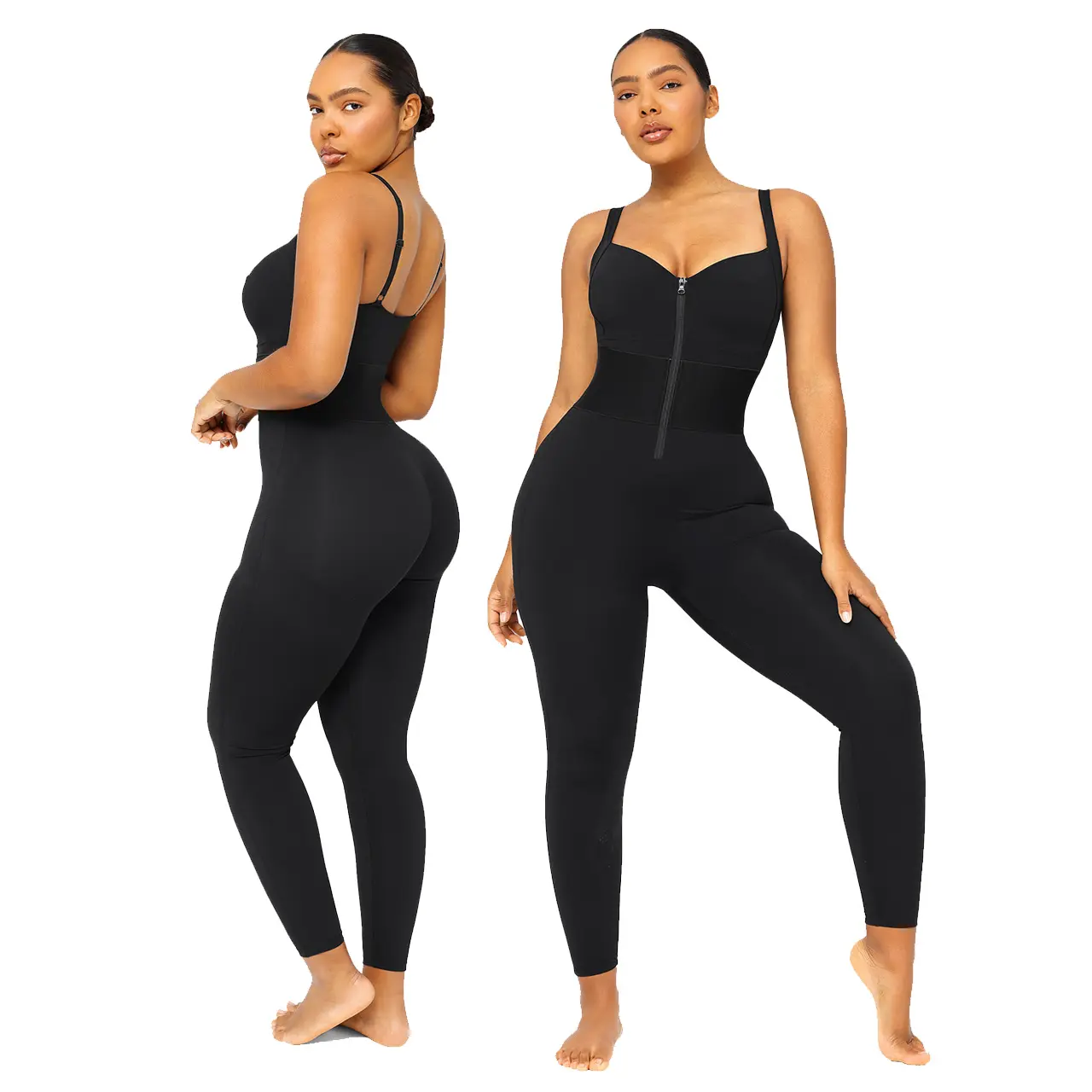 Shapellx SummerVibes AirSlim ElasticFuse Zipper Shaping Sporty Comfy Jumpsuit for Women's Workout Outfit Stretchable & Stylish Activewear