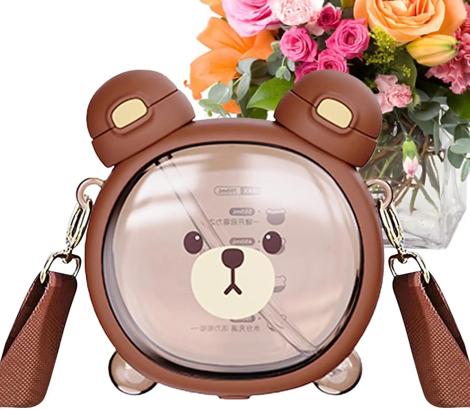 Bottle – cute bear cup, straw container, leak-hydration mug| 25oz reusable drinking bottle for school office gym travel and daily use