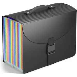 Expanding File Folders,Accordion File Organizer with Handle,25 Pockets Expandable File Folder Portable Filing Box,Adjustable Support Strap,Colored Tabs.Papers Bills Documents Organizer,A4/Letter Size