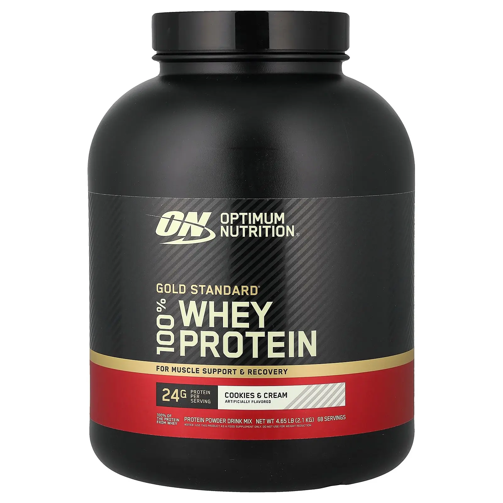 Optimum Nutrition Gold Standard® 100% Whey Protein, Cookies & Cream, 4.65 lb (2.1 kg)