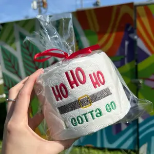Christmas Toilet Paper with "HO HO HO" and "Gotta Go" Design Festive Holiday Decorations