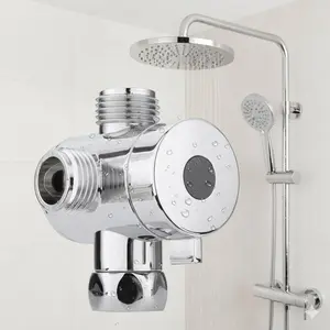 G1/2 Water Splitter Valve - 3-Way Shower & Toilet Sprayer Adapter, Quick Connect Tool-Free Installation, Brass Core Anti-Rust Fitting for Multi-Function Spray Head, Parts