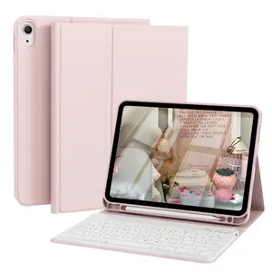 iPad Case with Magnetic Bluetooth Keyboard & Pen Holder for iPad 11th Gen 2025 A16, 10th Gen 2022, Air 11-inch 7th-6th/5th-4th Gen 10.9-inch & 7th 8th 9th Gen | Soft TPU Back Shockproof Protective Cover with Detachable Wireless Keyboard Tablet Protection