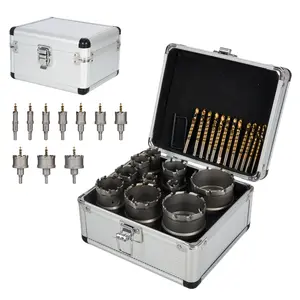 Carbide Hole Saw Kit for Metal TCT 5/8"-2-1/8" Inch Hole Cutter Set with Carbide Hole Cutters and Pilot Drill Bits, - High Precision Cutting of Stainless Steel, Iron, Copper, Brass