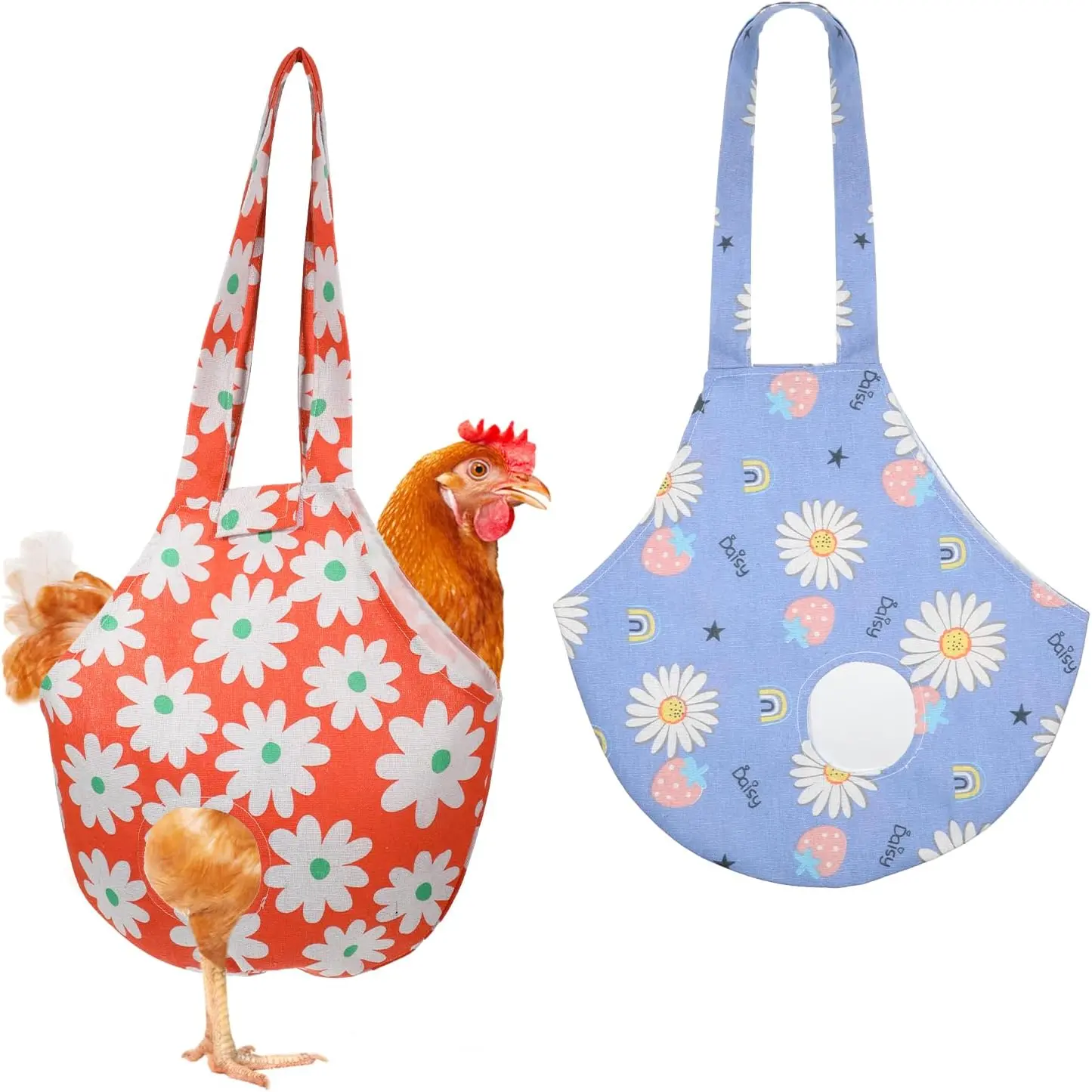 2 Pack Chicken Carrier Bag Saddle, Canvas Chicken Holder Sling Catching Hand Bag for Hen Rooster Poultry Poultry Transport, Travel