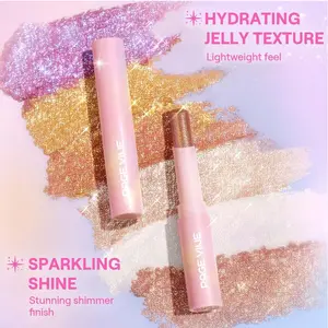 6-Piece Jelly Highlighter Glitter Shimmer Eyeshadow Stick Set, Multi-Color Crystal Highlighter Balm, Long-Lasting, Easy Application, Perfect for Daily Use