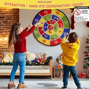 Kids Dart Board Set, Sticky Ball Scoring Target, Indoor Outdoor Sport Fun Party Game, Suitable for Boys and Girls Ages 3-12, Birthday Gift