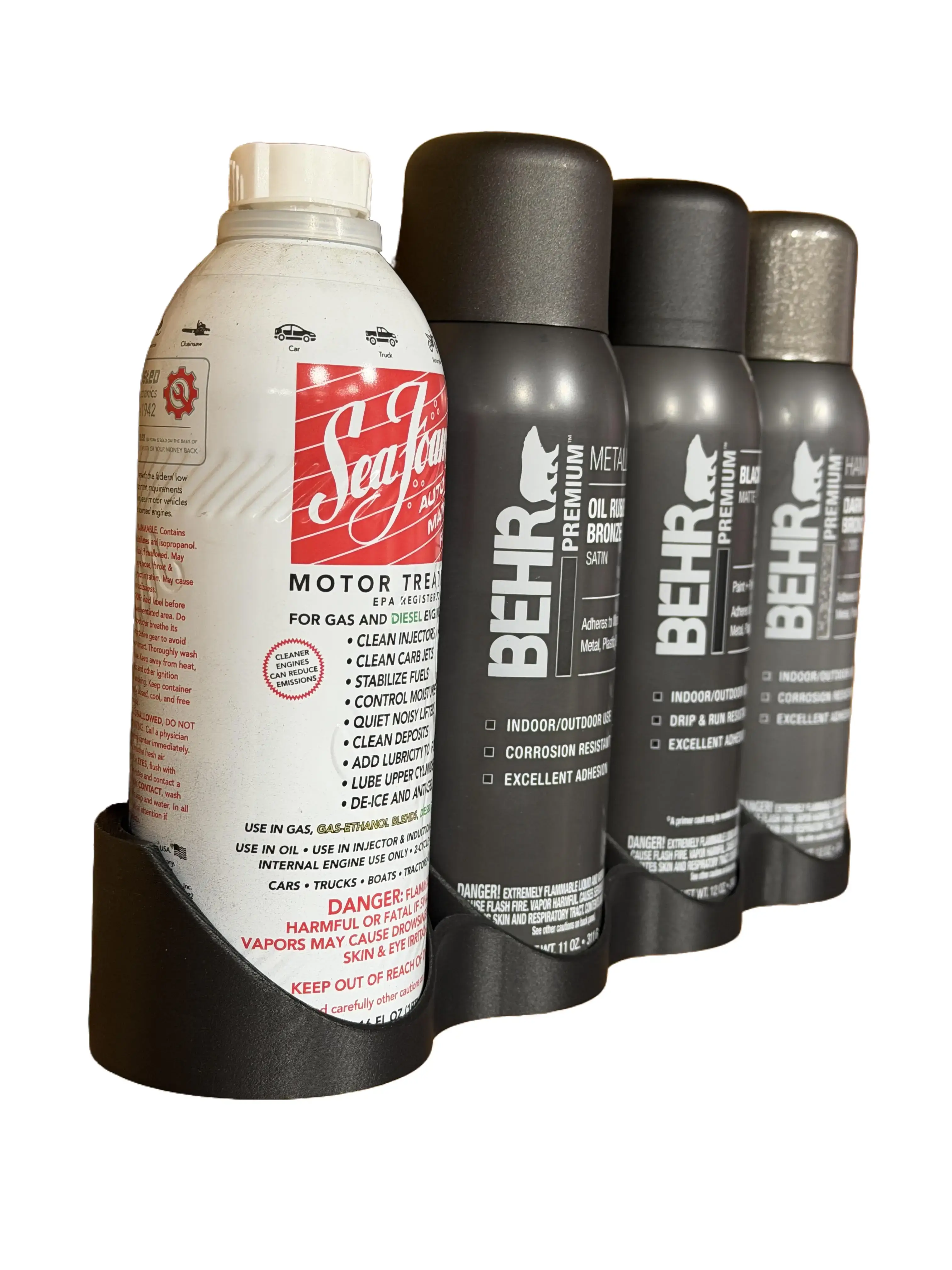 spray can holder, aerosol organizer, wall mount storage, spray paint rack, garage organization, workshop storage, 3d printed organizer, tool storage, diy garage, can holder wall mount, single can holder, multi can rack