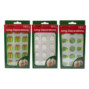 Christmas Edible Cake Decorations - Candy or Cupcake Topper -Christmas Presents, Winter Snowflakes, Trees and Wreaths, 45 Pieces Total