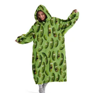 hoodie blanket，Wearable Blanket，Hooded Blanket Sweatshirt, Wearable Blanket Jacket, Fun Cucumber Pattern, Outdoor Warm Comfort Sleep Bag, Home Leisure Lazy TV Blanket，Christmas Gift,Valentine's Day gift, Lightweight Cozy Blanket