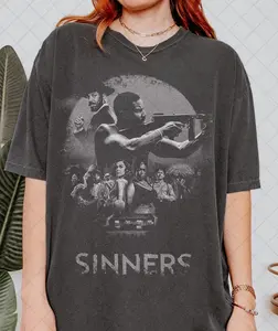 Comfort Colors Sinners Movie Vintage Horror Tee T-Shirt, Comic Style Halloween, Gift For Women and Man Unisex T-Shirt