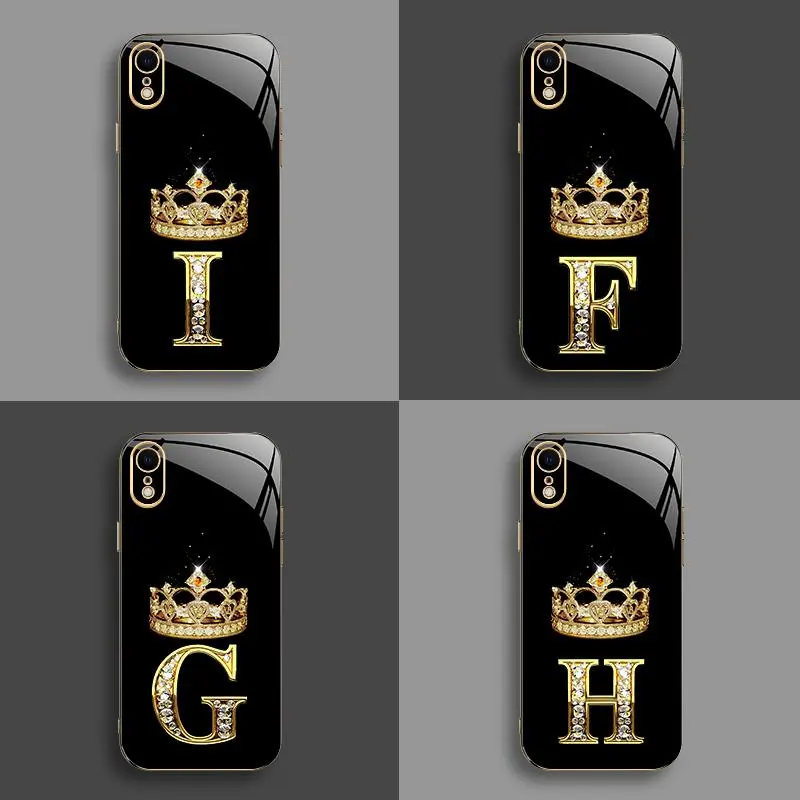 Suitable for [iPhone Xr] New high-end crown electroplated gold edge mobile phone case new business simple explosion-proof mobile phone case affordable anti-fall anti-fingerprint-888