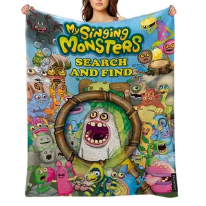My-singing-monsters-Flannel Throw Blanket for Girls Boys- Ultra Soft, Anti-Shrink & Wrinkle-Resistant ,Quick-Dry, Machine Washable Cozy Throw ,Perfect Gift for Kids Adults A-60