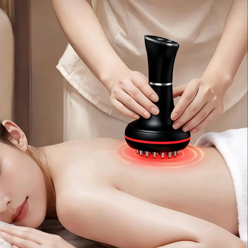 Intelligent 21-Head Meridian Brush with 9 Temperature-Controlled Vibrating Massage Function - Portable Massage Device Suitable for Abdomen, Legs and Other Multiple Areas. Ideal Massage Tool for Home Spa. USB Charging